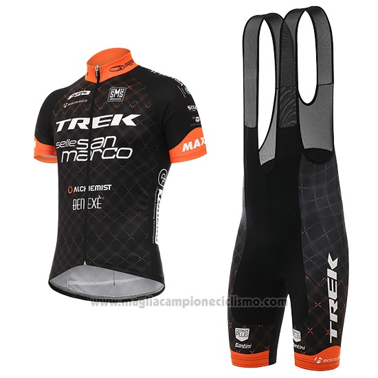 2017 Abbigliamento Ciclismo Trek Nero Manica Corta e Salopette